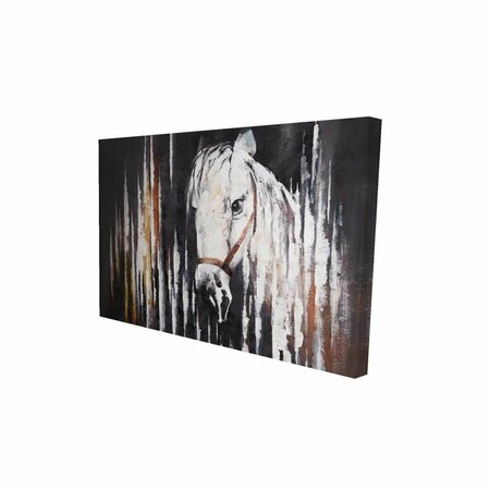 FONDO 20 x 30 in. White Horse in the Dark-Print on Canvas FO2791231